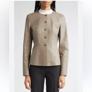 Lafayette 148 New York lamb skin Taupe Blazer NWT size 4